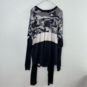 Balera Small Adult Black, Gray Camo Hip Hop Costume Leggings & Shirt Set